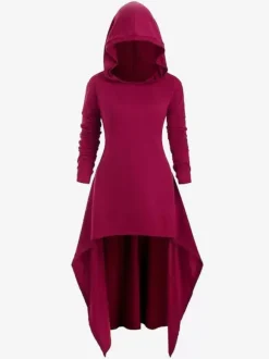 Black Retro Tudor Dress Costumes Women's Polyester Shift Dress Marie Antoinette Costume Retro Vintage Clothing Burgundy