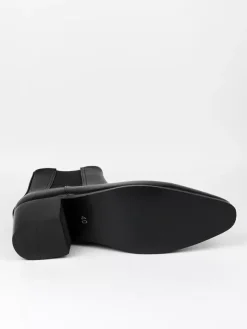 Black Abkle Boots For Men Pointed Toe Chunky Heel Chelsea Boots