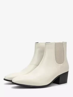 Black Abkle Boots For Men Pointed Toe Chunky Heel Chelsea Boots