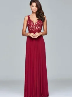 Black A-Line V-Neck Sleeveless Chiffon Sleeveless Long Lace Wedding Guest Dresses Free Customization