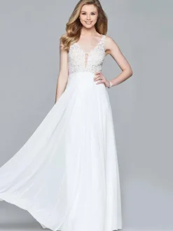 Black A-Line V-Neck Sleeveless Chiffon Sleeveless Long Lace Wedding Guest Dresses Free Customization
