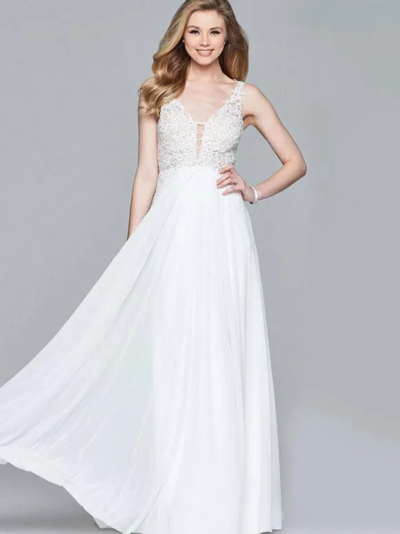 Black A-Line V-Neck Sleeveless Chiffon Sleeveless Long Lace Wedding Guest Dresses Free Customization
