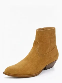 Black Ankle Boots Men's Pointed Toe Chunky Heel Booties