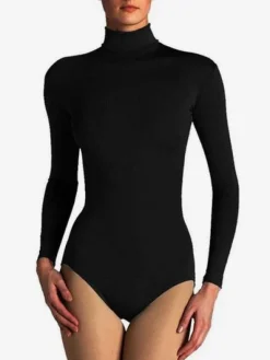 Black Ballet Dance Costume Shaping Lycra Teddies for Women