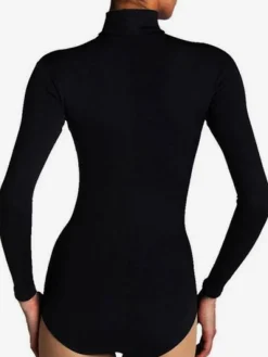Black Ballet Dance Costume Shaping Lycra Teddies for Women