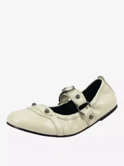 Black Ballet Flats Women's Round Toe Mary Jane Ballerina Shoes