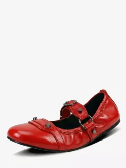 Black Ballet Flats Women's Round Toe Mary Jane Ballerina Shoes