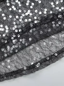 Black Cami Top Straps Neck Lace Sexy Polyester Women Camis