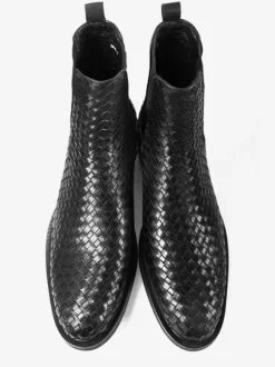 Black Chelsea Boots Men's Round Toe Slip On Ankle Boots
