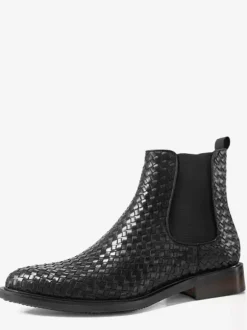 Black Chelsea Boots Men's Round Toe Slip On Ankle Boots