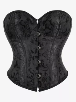 Black Corset Lingerie Shapewear Black Front Button Women's Corsets