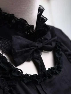 Black Cotton Gothic Lolita Dress