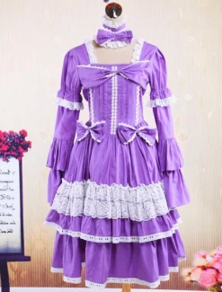 Black Cotton Gothic Lolita Dress