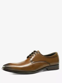 Black Dress Shoes Men's Round Toe Lace Up Shoes