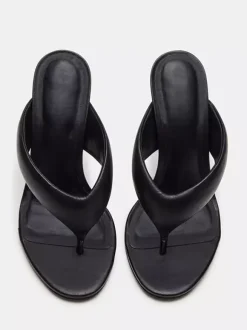 Black Flip Flop Sandals Thong High Heel Backless Sandal Slides