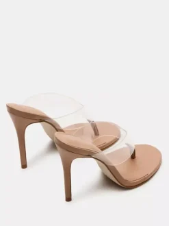 Black Flip Flop Sandals Thong High Heel Backless Sandal Slides