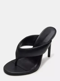 Black Flip Flop Sandals Thong High Heel Backless Sandal Slides