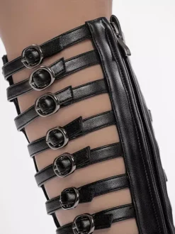 Black Gladiator Sandals High Heel Open Toe Buckle Detail Sandal Shoes