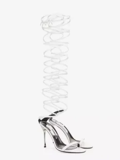 Black Gladiator Sandals Women's Open Toe Rhinestones Heel Lace Up Party Shoes