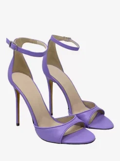 Black Heeled Sandals Open Toe Stiletto Heel Ankle Strap Sandal Shoes
