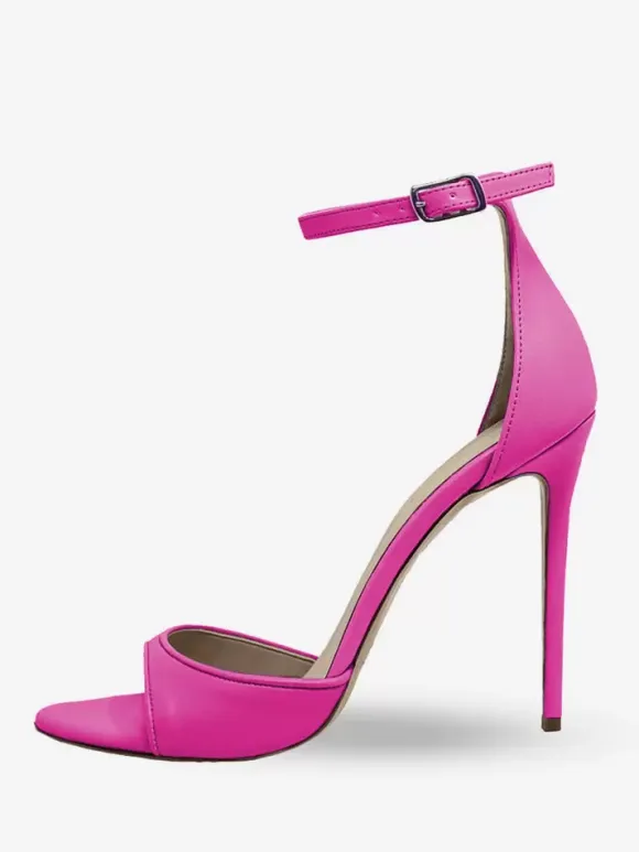 Black Heeled Sandals Open Toe Stiletto Heel Ankle Strap Sandal Shoes