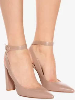 Black High Heel Pumps Slingback Pointed Toe Ankle Strap Dress Shoes