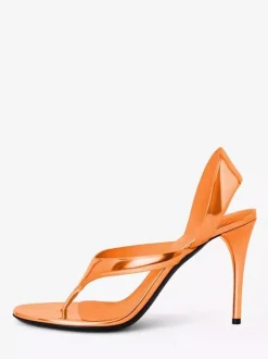 Black High Heel Sandals Flip Flop Stiletto Heel Party Shoes