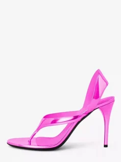 Black High Heel Sandals Flip Flop Stiletto Heel Party Shoes