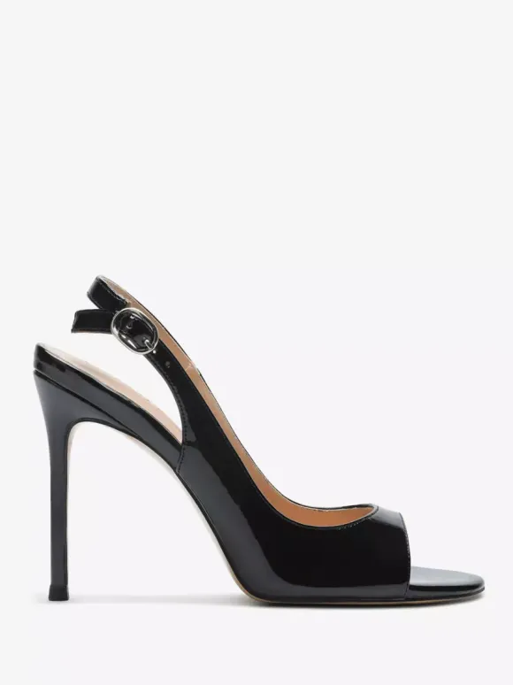 Black High Heel Sandals Peep Toe Stiletto Heel Dress Sandal Shoes