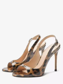 Black High Heel Sandals Peep Toe Stiletto Heel Dress Sandal Shoes