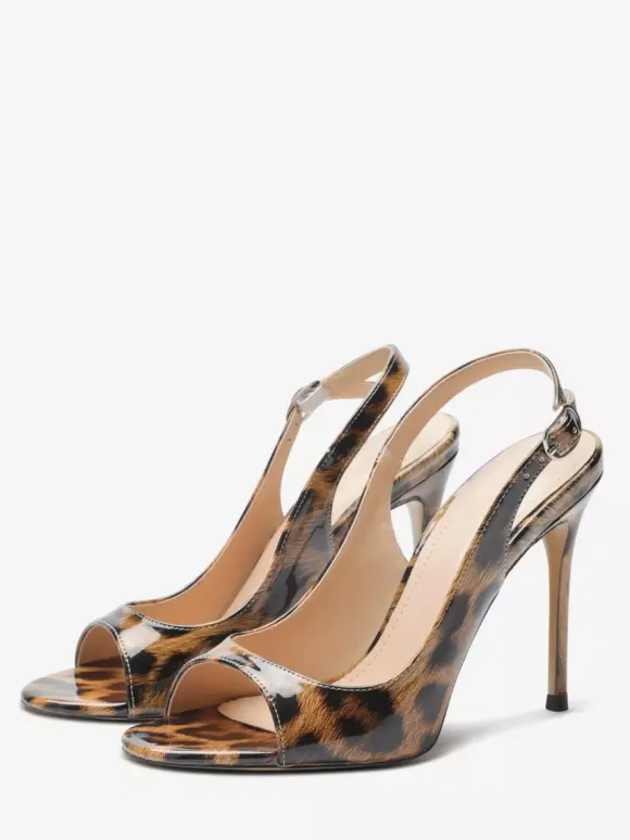 Black High Heel Sandals Peep Toe Stiletto Heel Dress Sandal Shoes