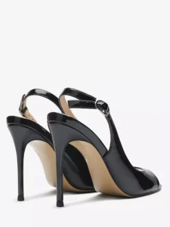 Black High Heel Sandals Peep Toe Stiletto Heel Dress Sandal Shoes