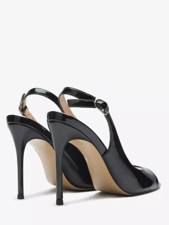 Black High Heel Sandals Peep Toe Stiletto Heel Dress Sandal Shoes