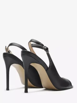 Black High Heel Sandals Peep Toe Stiletto Heel Dress Sandal Shoes