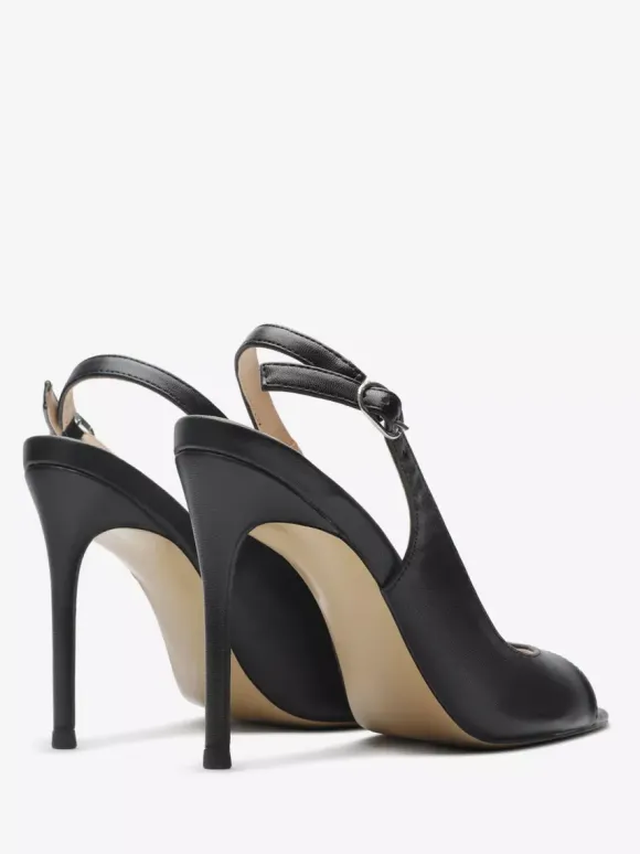 Black High Heel Sandals Peep Toe Stiletto Heel Dress Sandal Shoes