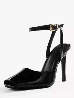 Black High Heel Sandals Peep Toe Slingback Sandal Shoes For Women 2026