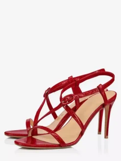 Black High Heel Sandals Women's Open Toe Strappy Party Shoes
