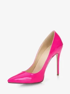 Black High Heels Dress Shoes Pointed Toe Patent Leather Stilettos Pumps