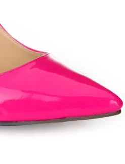 Black High Heels Dress Shoes Pointed Toe Patent Leather Stilettos Pumps