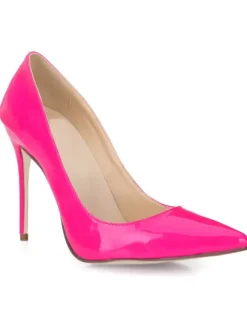 Black High Heels Dress Shoes Pointed Toe Patent Leather Stilettos Pumps