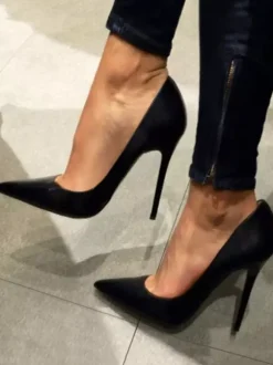 Black High Heels Pointed Toe Stiletto Heel Pumps For Women