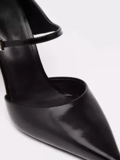 Black High Heels Pointed Toe Mary Jane Pumps For Women