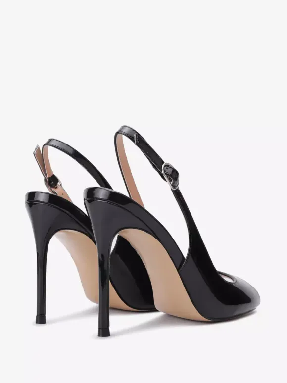 Black High Heels Women's Peep Toe Slingbacks Pumps