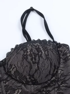 Black Lace Corset Women Mini Dress - Sexy Backless Lace Up Bodycon - Coquette Aesthetic Summer Party Night Club Wear 2026