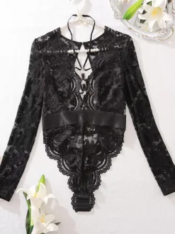 Black Lace Sexy Jumpsuit