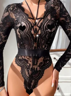 Black Lace Sexy Jumpsuit