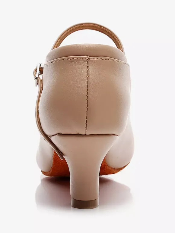 Black Latin Dance Shoes Round Toe Mary Jane Ballroom Dance Shoes