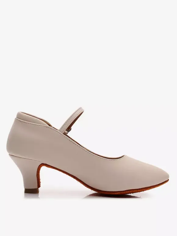 Black Latin Dance Shoes Round Toe Mary Jane Ballroom Dance Shoes