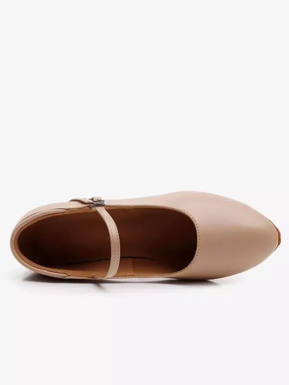 Black Latin Dance Shoes Round Toe Mary Jane Ballroom Dance Shoes