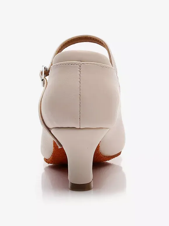 Black Latin Dance Shoes Round Toe Mary Jane Ballroom Dance Shoes